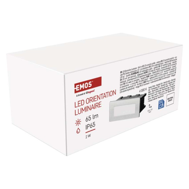 LED orientačné vstavané svietidlo AMAL 123×53 2W neutr.b.,IP65