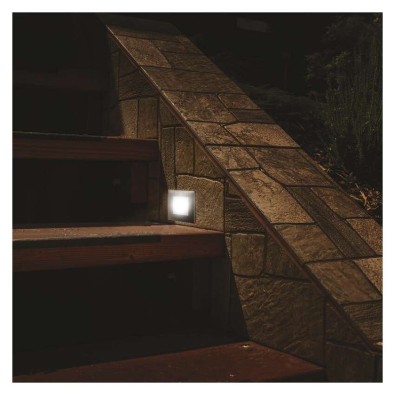 LED orientačné vstavané svietidlo AMAL 80×80 2W neutr. b.,IP65