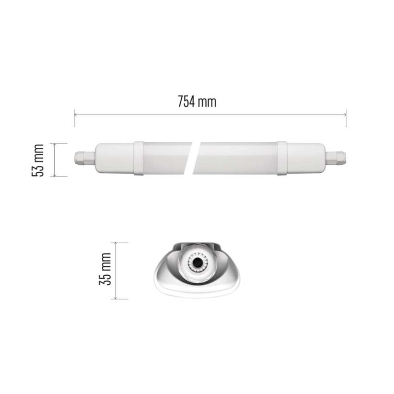 LED prachotesné svietidlo DUSTY 18W neutrálna biela, IP65