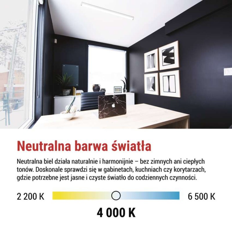 Oprawa liniowa LED MANO 20W, biała neutralna