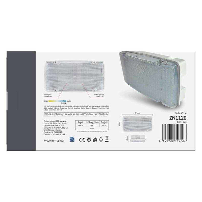 LED Nouzové svítidlo NESSI 10W 3h IP66