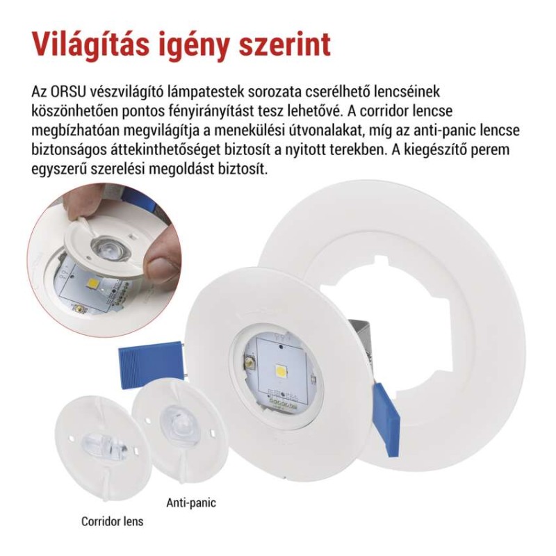 EMOS LED vészvilágító lámpatest ORSU 2W 300lm 3 óra