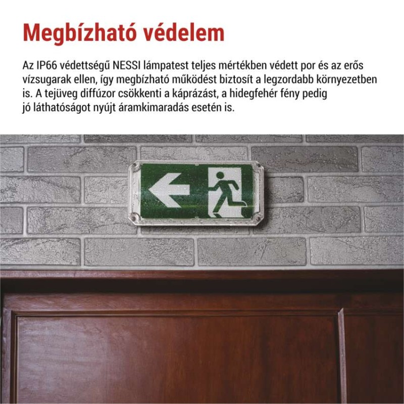 EMOS LED vészvilágító lámpatest NESSI 4W 3 óra IP66