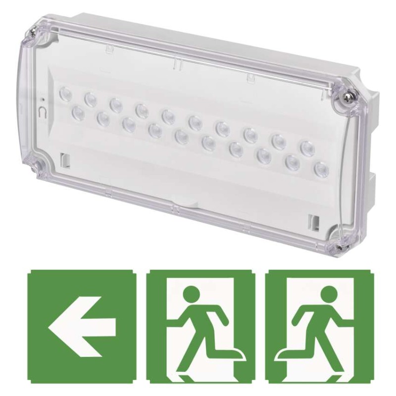 LED avārijas starpsienu gaismeklis NESSI, 4 W, 3 h, IP66