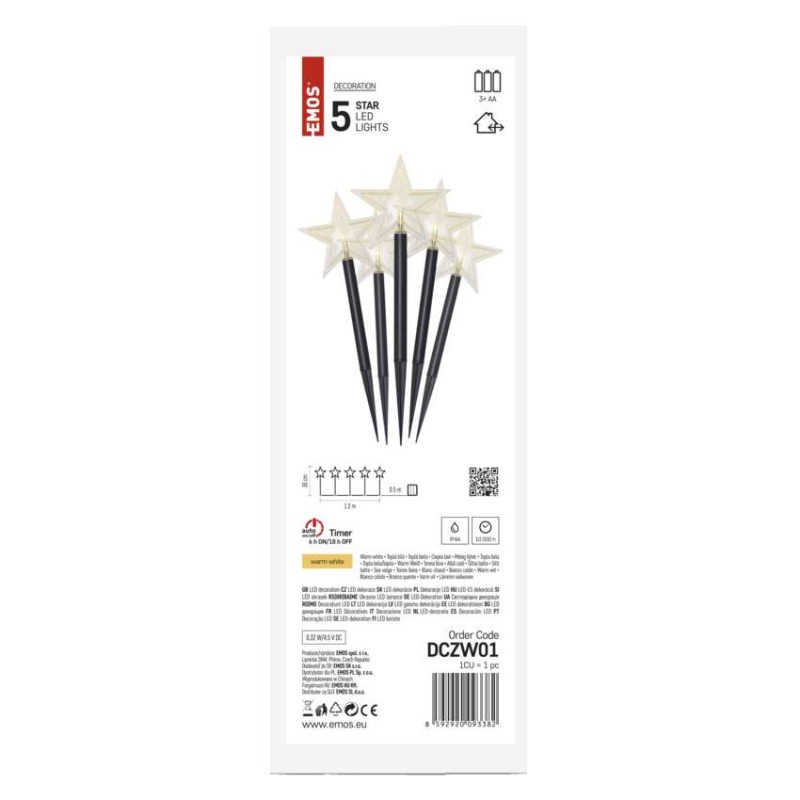 LED Ziemassv. zvaigznes laternas, 30 cm, liet. ārā un iekštelpās, silti baltas, ar taimeru