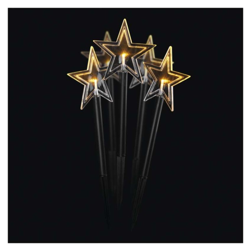 LED Ziemassv. zvaigznes laternas, 30 cm, liet. ārā un iekštelpās, silti baltas, ar taimeru