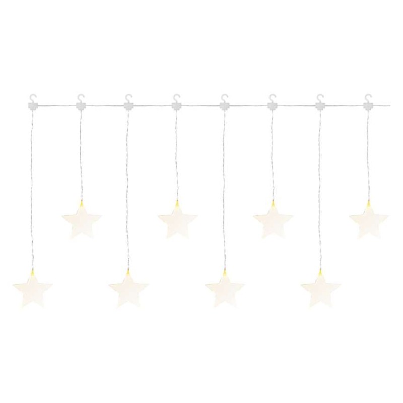 LED karácsonyi fényfüggöny – csillagok, 45x84 cm, kültéri és beltéri, meleg fehér