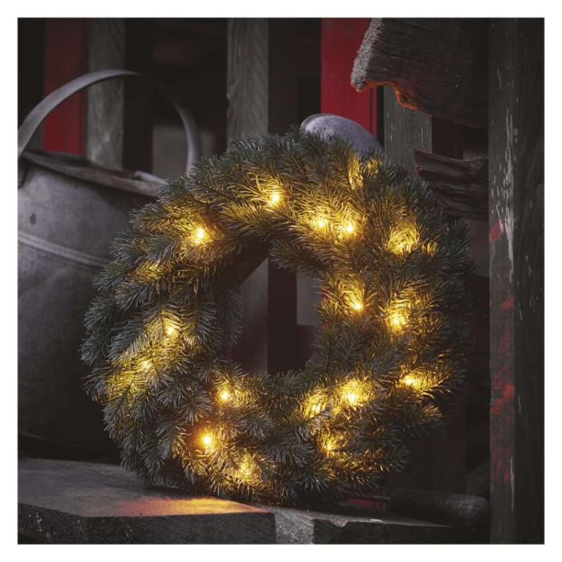 LED Weihnachtskranz, 40 cm, 2x AA, Innen, warmweiss, Timer