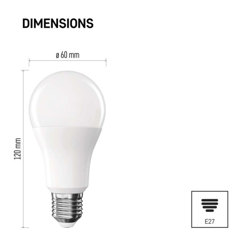 LED izzó Classic A60 / E27 / 13 W (100 W) / 1521 lm / Természetes fehér