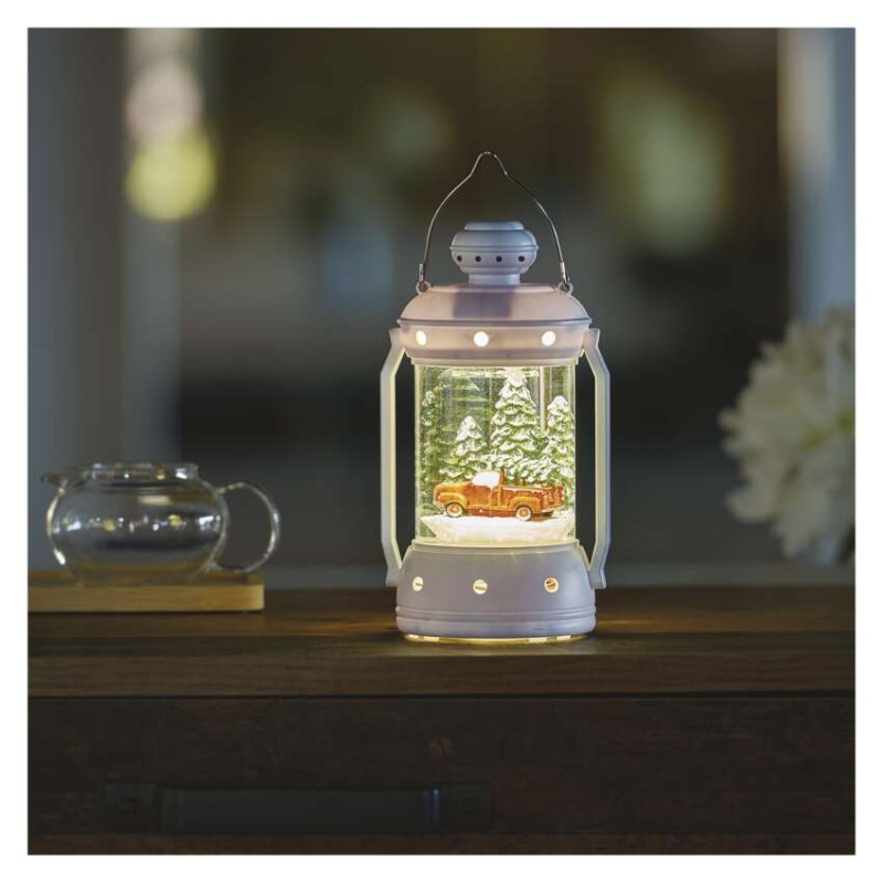 LED vánoční lucerna, 19,5 cm, 3x AA, vnitřní, teplá bílá, časovač