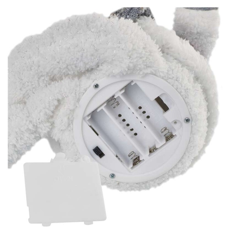 LED Weihnachts-Schneemann sitzend, 31 cm, 3x AA, Innen, warmweiss