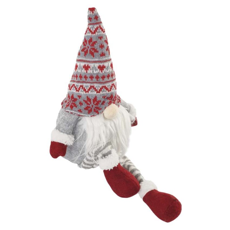 LED vianočný škriatok sediaci, 27 cm, 3× AA, vnút., teplá biela