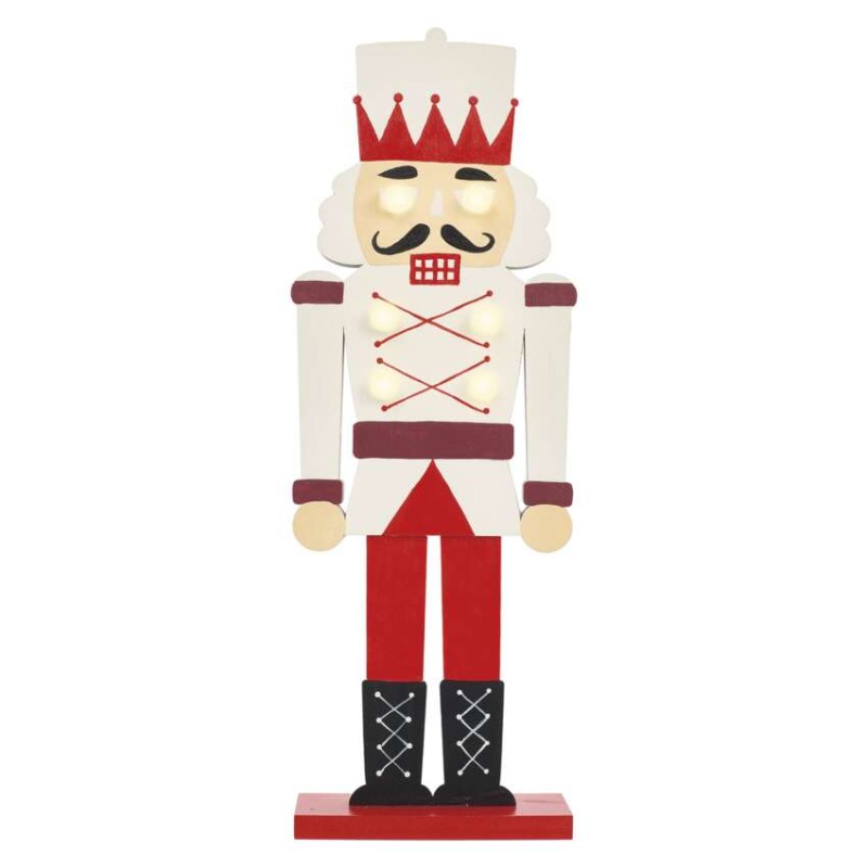 Dekoracje - 6 LED drewniany żołnierz 29 cm 1 × CR2032, ciepła biel, IP20