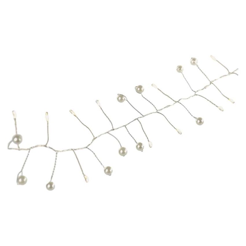 LED girlanda - biseri, 1,2 m, 3x AA, notranja, toplo bela, časovnik