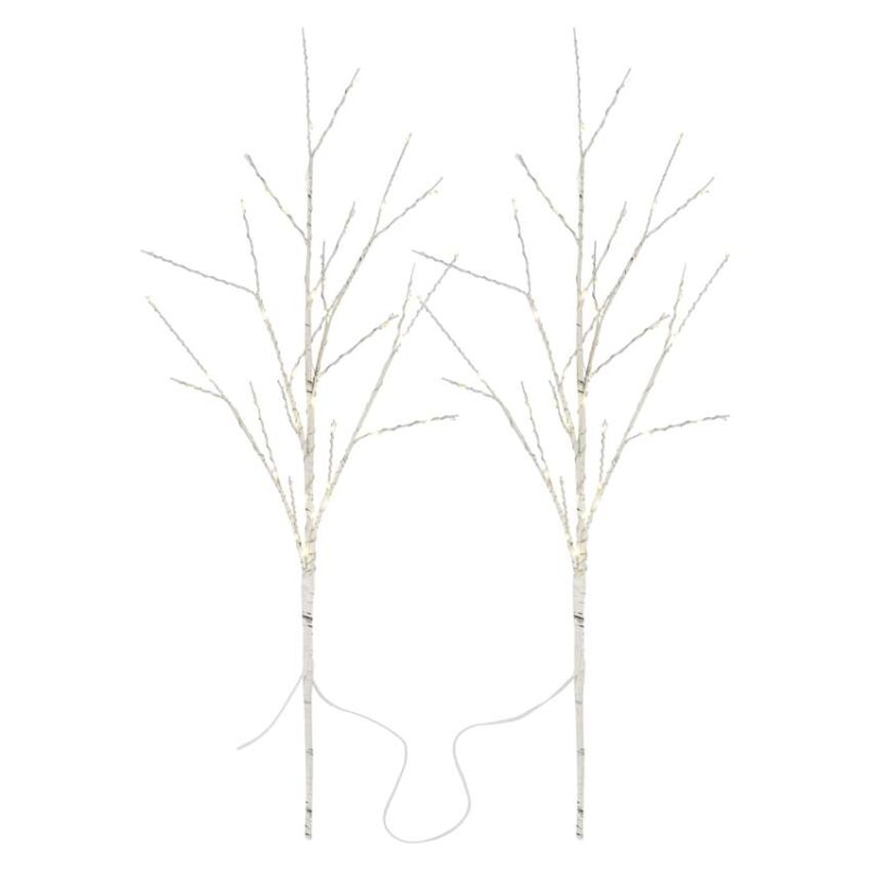 LED-dekoratsioonid–2x kasepuuoks,60 cm, 3x AA, välis- ja siseruumidesse, soe valge, taimer