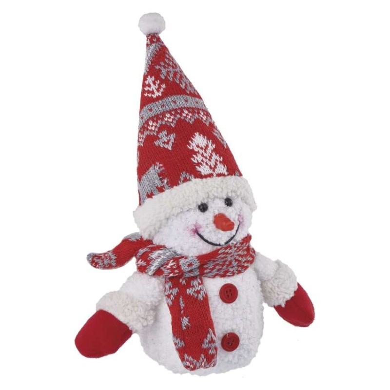 LED świecący bałwanek świąteczny, 25 cm, 3x AAA, ciepła biel, IP20