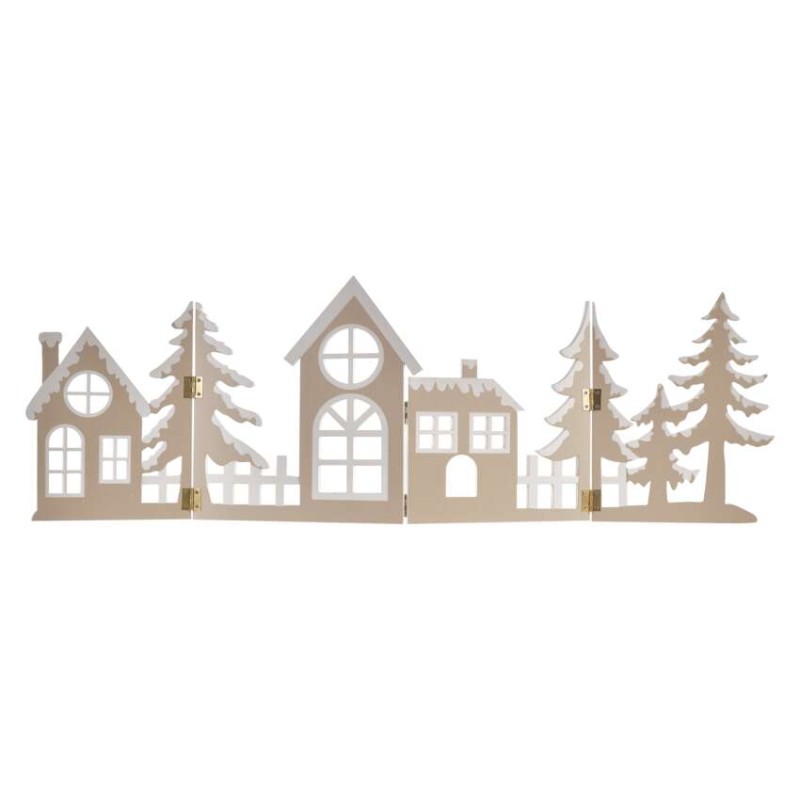 LED dekorācija no koka - ciemats, 60 cm, 2x AA, silti balta gaisma, taimeris