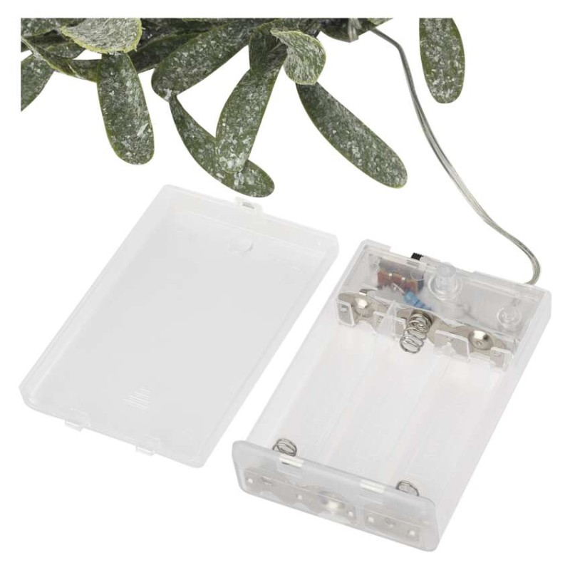 Dekoracje - wianek jemioła 25 LED, 3xAA, ciepła biel, IP20, timer