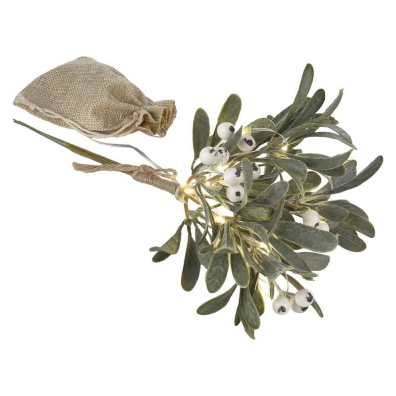 Dekoracje - gałązka jemioła , 2x AA, ciepła biel, IP20, timer