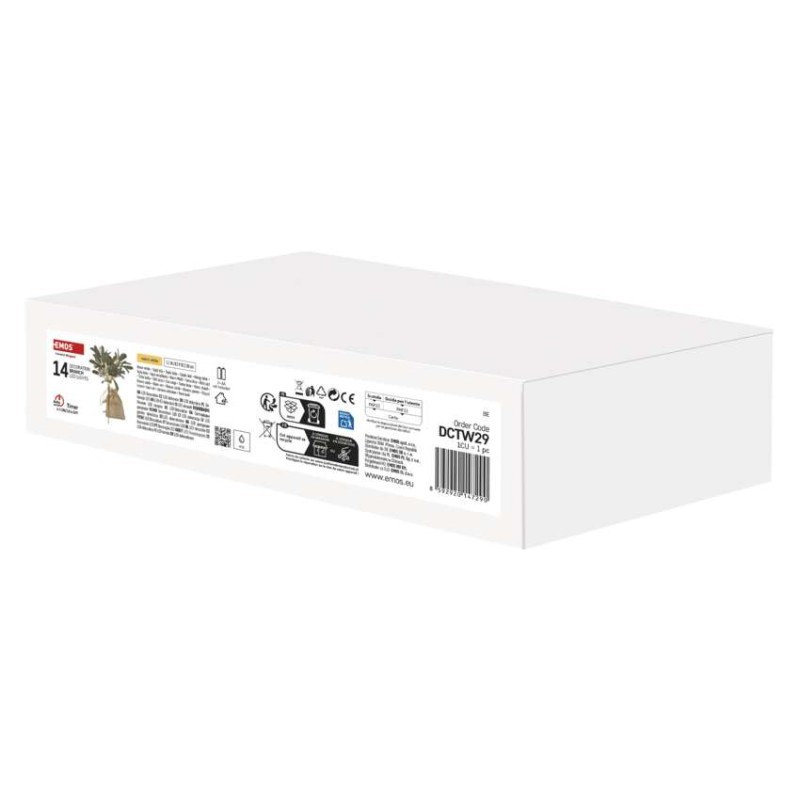 Dekoracje - gałązka jemioła , 2x AA, ciepła biel, IP20, timer