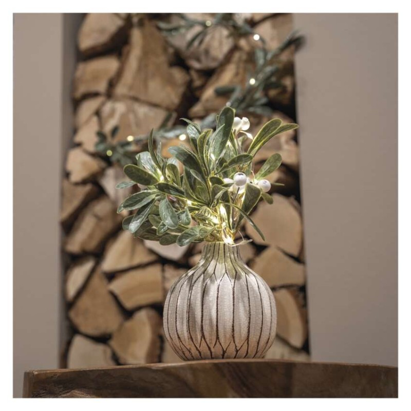 Dekoracje - gałązka jemioła , 2x AA, ciepła biel, IP20, timer