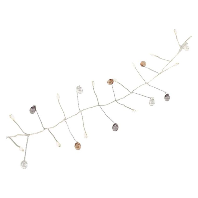 LED girlanda – kamínky, 1,2 m, 3x AA, vnitřní, teplá bílá, časovač