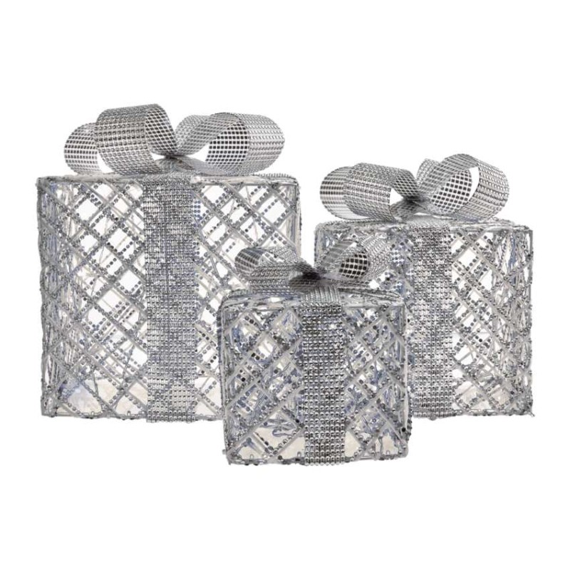 LED Geschenkpakete, 3 Größen, Innen, Kaltweiß, Timer