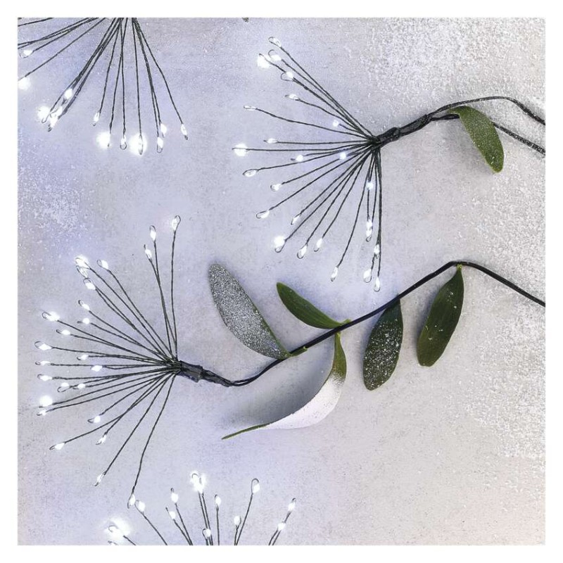 LED fényfüzér – fürtök, nano, 5,2 m, beltérre, hideg fehér, időzítő