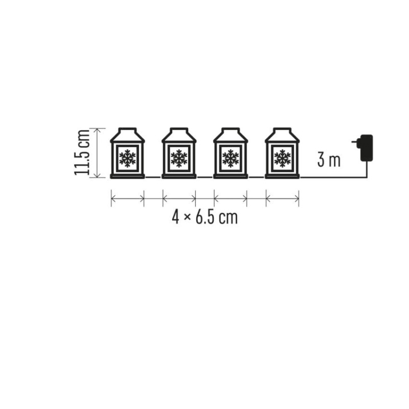 Dekoracje - 4 LED lampiony białe, zimna biel, IP44