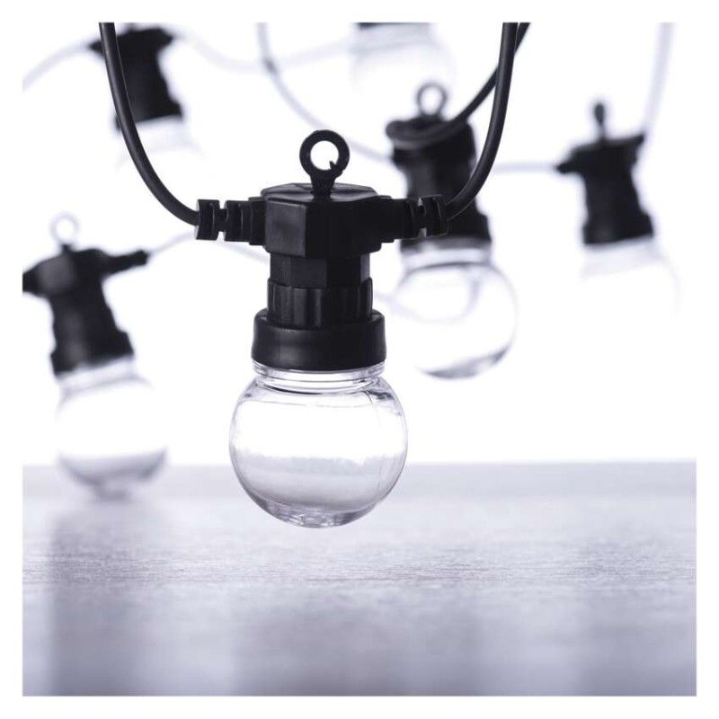 LED světelný řetěz – 10x párty žárovky, 5 m, venkovní i vnitřní, multicolor