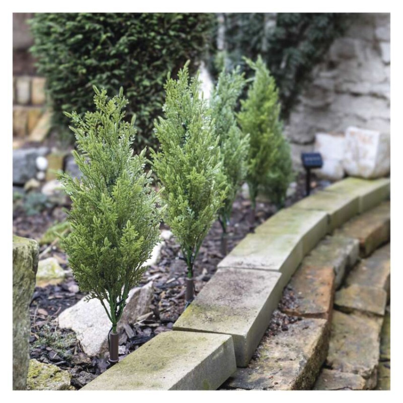 Gałązki LED z panelem solarnym, przeźroczyste, ciepła biel