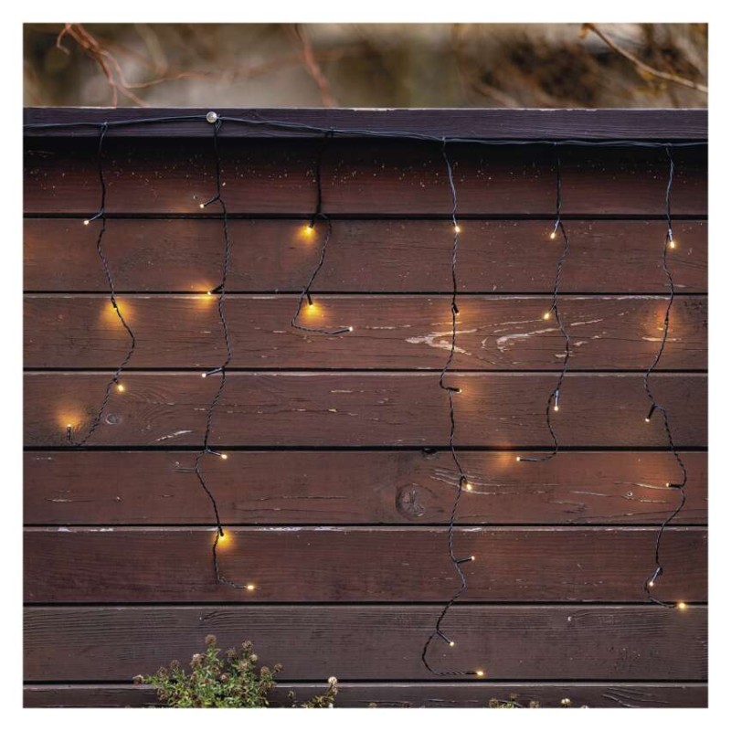 Standarta LED savienojošā virtene – lāstekas, 2,5 m, lietošanai ārā, silti balta