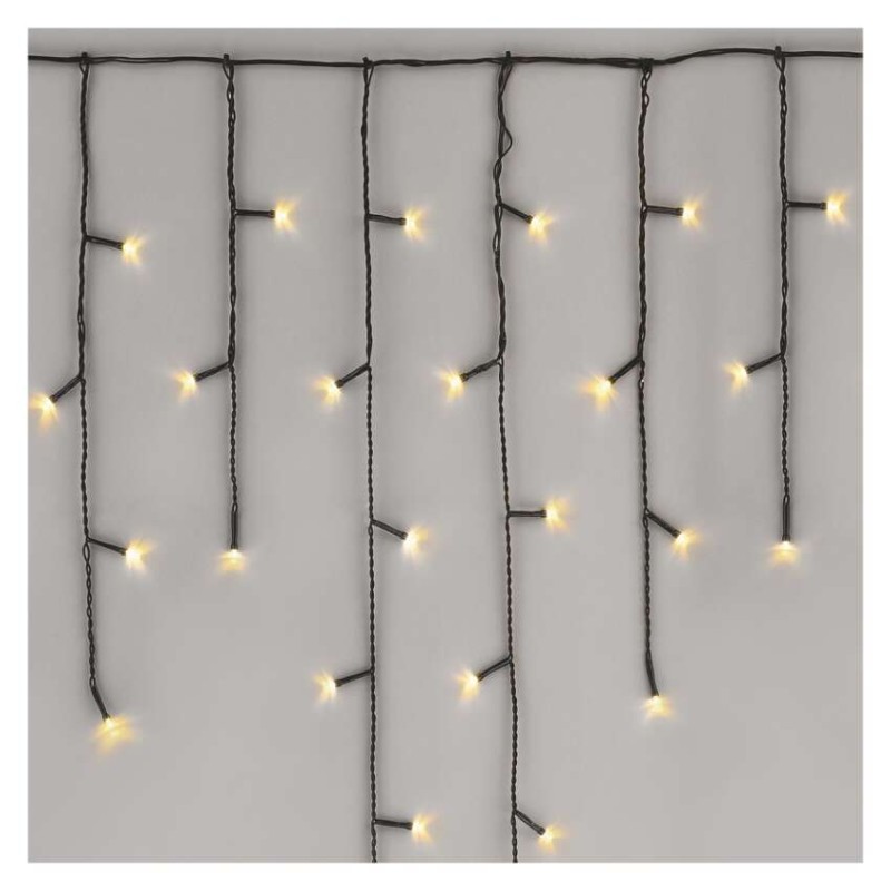 Standarta LED savienojošā virtene – lāstekas, 2,5 m, lietošanai ārā, silti balta