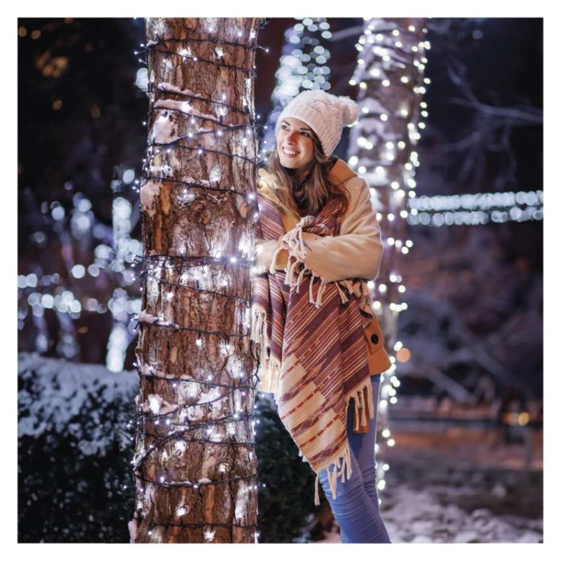 Standard LED spojovací vánoční řetěz, 10 m, venkovní i vnitřní, studená bílá