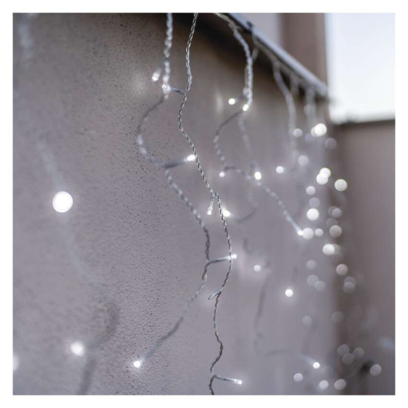 Standardne LED ühendatav valguskett, vilkuv – jääpurikad, 2,5 m, õue, külm valge