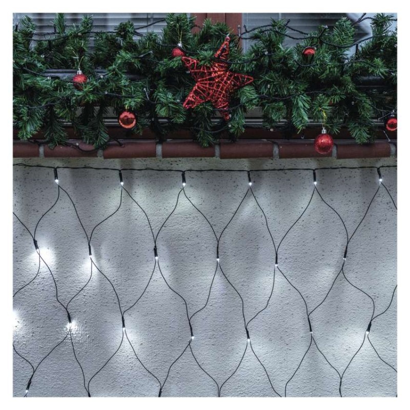 Standard LED spojovacia vianočná reťaz – sieť, 1,5x2 m, vonkajšia, studená biela