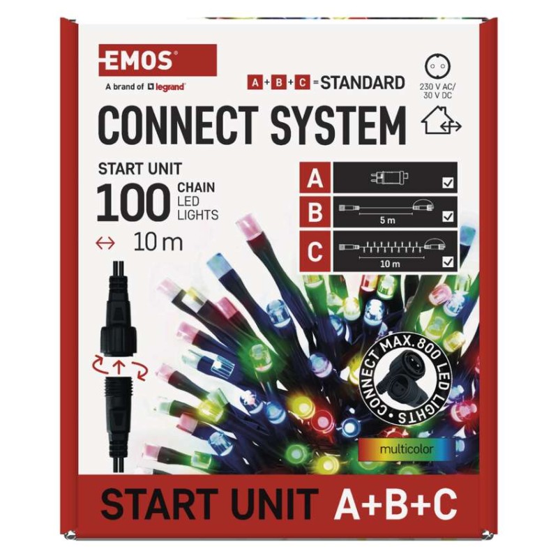 Pamata komplekts savien. virtenēm, standarta, 10 m, lietošanai ārā, daudzkrās., ar taimeru