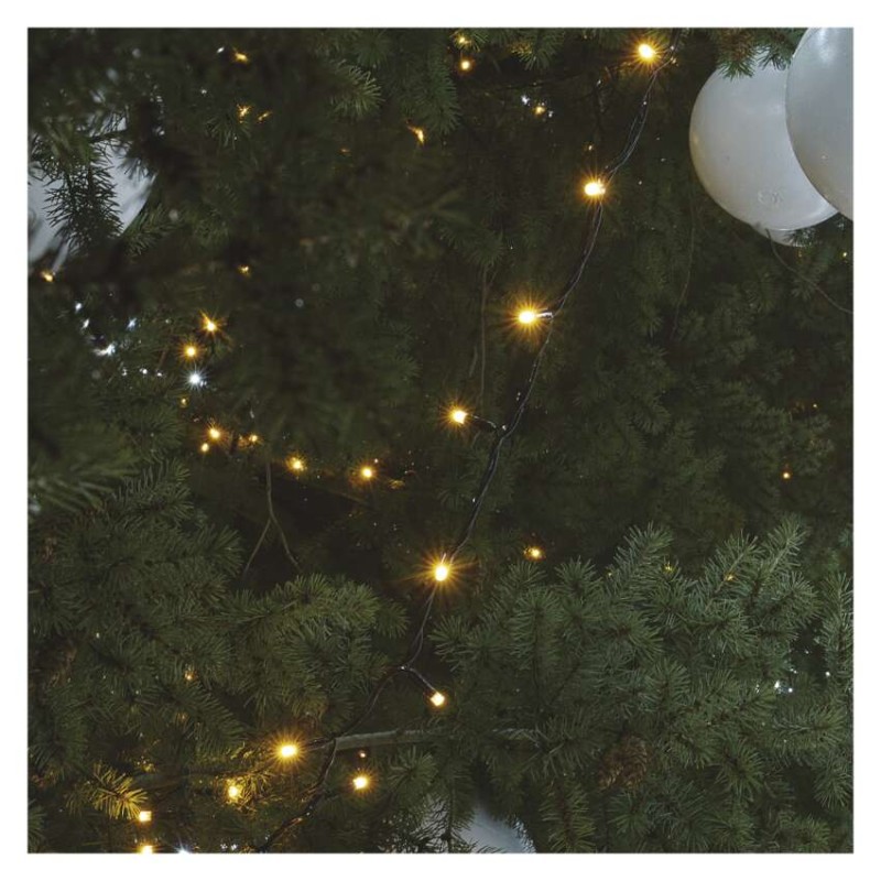 Profi LED Verbindungskette schwarz, 5 m, Außen/Innen, warm-weiß