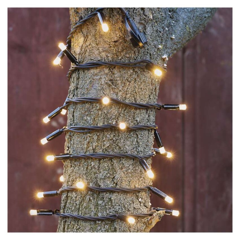 Profi LED Verbindungskette schwarz, 5 m, Außen/Innen, warm-weiß