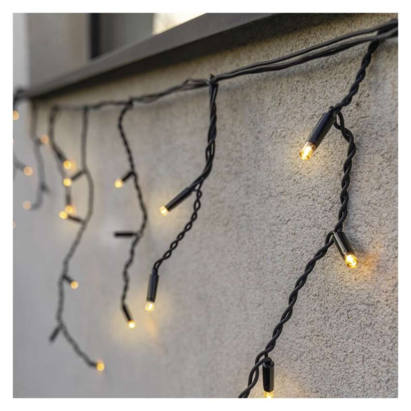 Profi LED sorolható füzér, villogó – jégcsapok, 3 m, kültéri, meleg fehér