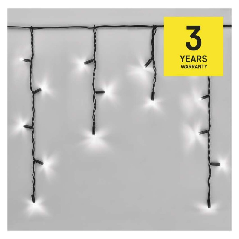 Profi LED ühendatav valguskett must – jääpurikad, 3 m, õue, külm valge