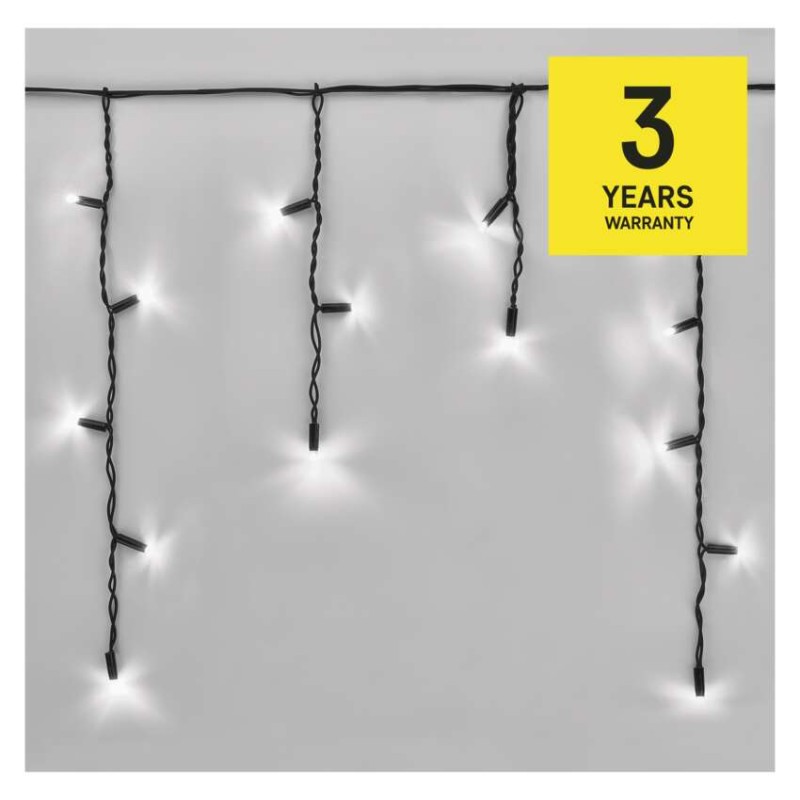 Profi LED savienojošā virtene, melna, mirgojoša – lāstekas, 3 m, liet. ārā, auksti balta