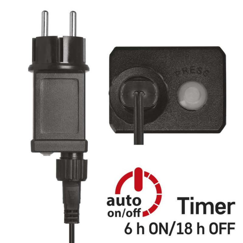 LED Ziemassvētku nano virtene, zaļa, 4 m, liet. ārā un iekštelpās, silti balta, ar taim.