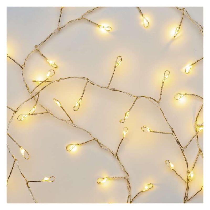 LED jõuluvalguskett Nano – siil, 2,4 m, 3 x AA, tuppa, soe valge, ajasti