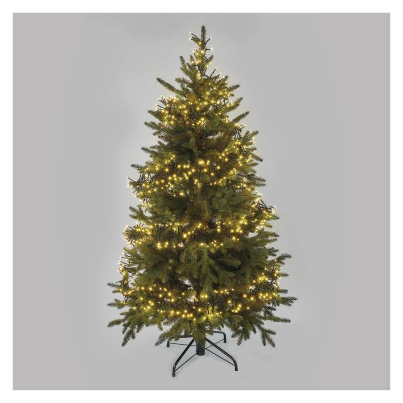 Lampki choinkowe LED Cluster, jeżyk, 960LED 7,2m, ciepła biel, 64 programów, IP44 timer