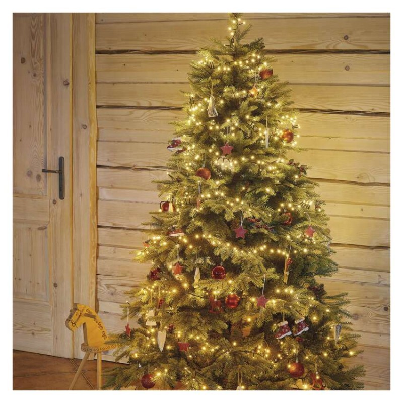 LED Weihnachtliche Lichterkette, 12 m, Außen und Innen, Vintage, Timer