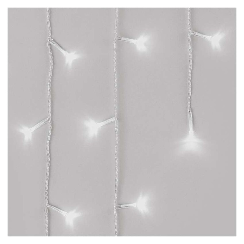 LED karácsonyi jégcsapok, 5 m, kültéri és beltéri, hideg fehér, távirányító, progr, időz.