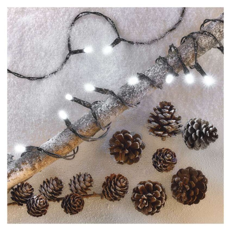 Lampki choinkowe Classic 50 LED 2,5m zimna biel, zielony przewód, IP20