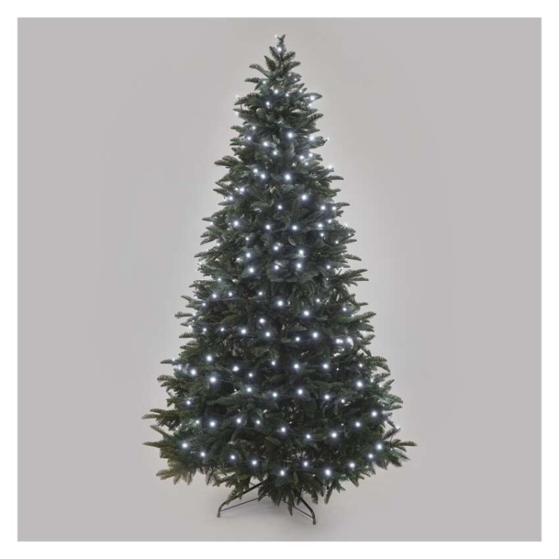 LED karácsonyi fényfüzér, 50 m, kültéri és beltéri, hideg fehér, progr, időz.