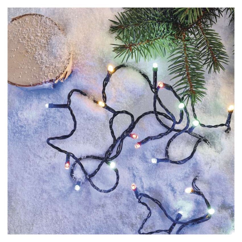 LED vianočná reťaz, 18 m, vonkajšia aj vnútorná, multicolor, programy